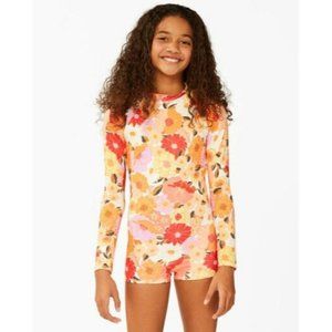 Billabong BNWT So Groovy Boyshort Long Sleeve Floral Swimsuit Girls Size 12